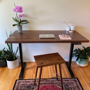 Premium Adjustable Desk In Solid Walnut