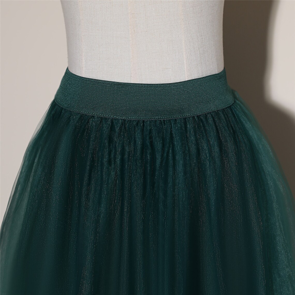 long green tulle skirt