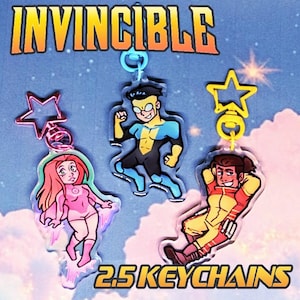 INVINCIBLE keychains - Mark Grayson, Atom Eve, Rexsplode