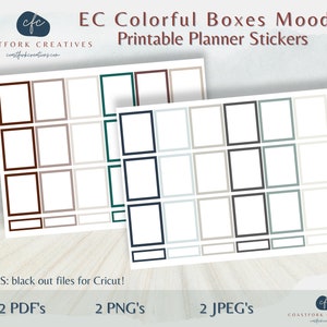 DD - EC Moody Bunte Boxen druckbare Sticker - Cricut kompatibel - MAMBI Happy Sticker - Bullet Sticker