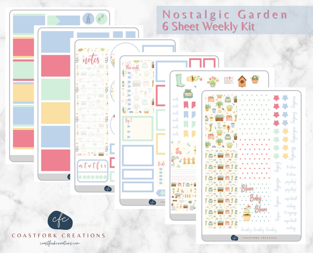 Nostalgic Garden Weekly Planner Stickers Ready to Ship MAMBI Happy ...