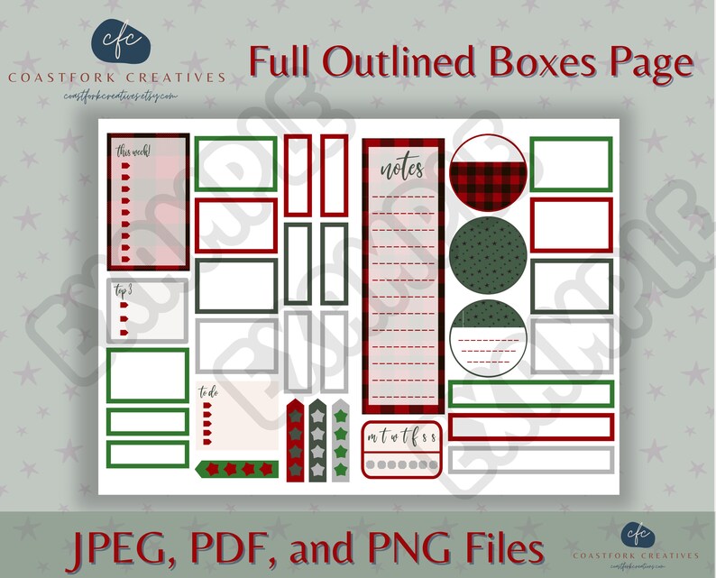 DD Farmhouse Holiday Weekly Printable Planner Stickers Cricut Kit ...
