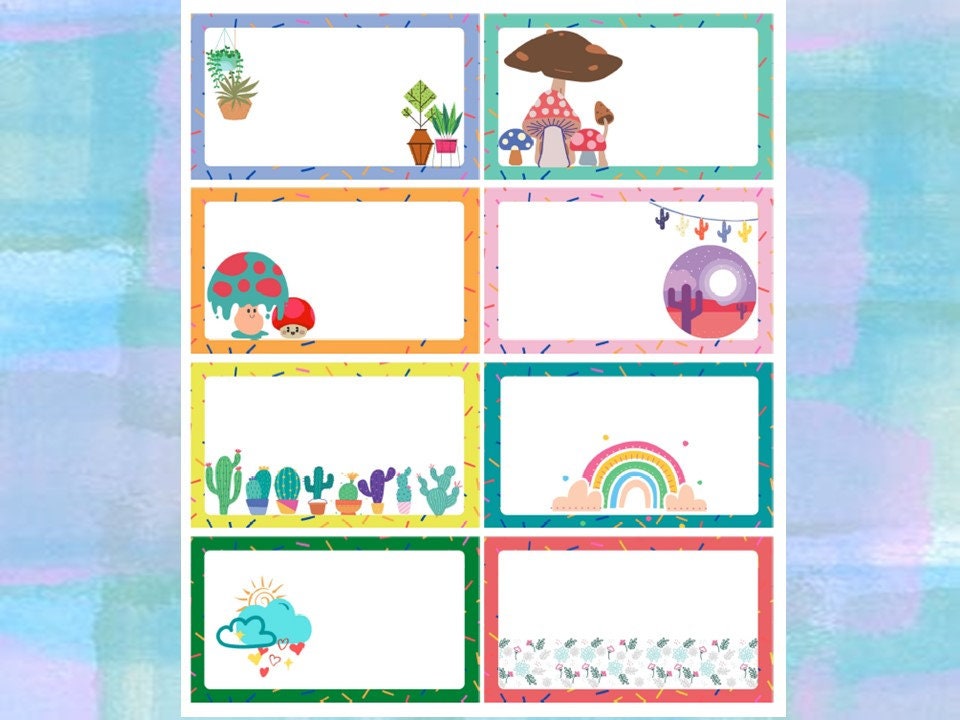 NATURE 16 Labels Editable Labels PNG PDF Printable Digital Collage ...