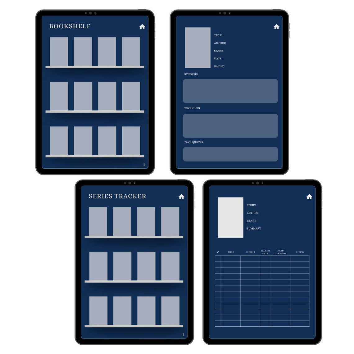 digital-reading-journal-digital-reading-planner-digital-etsy