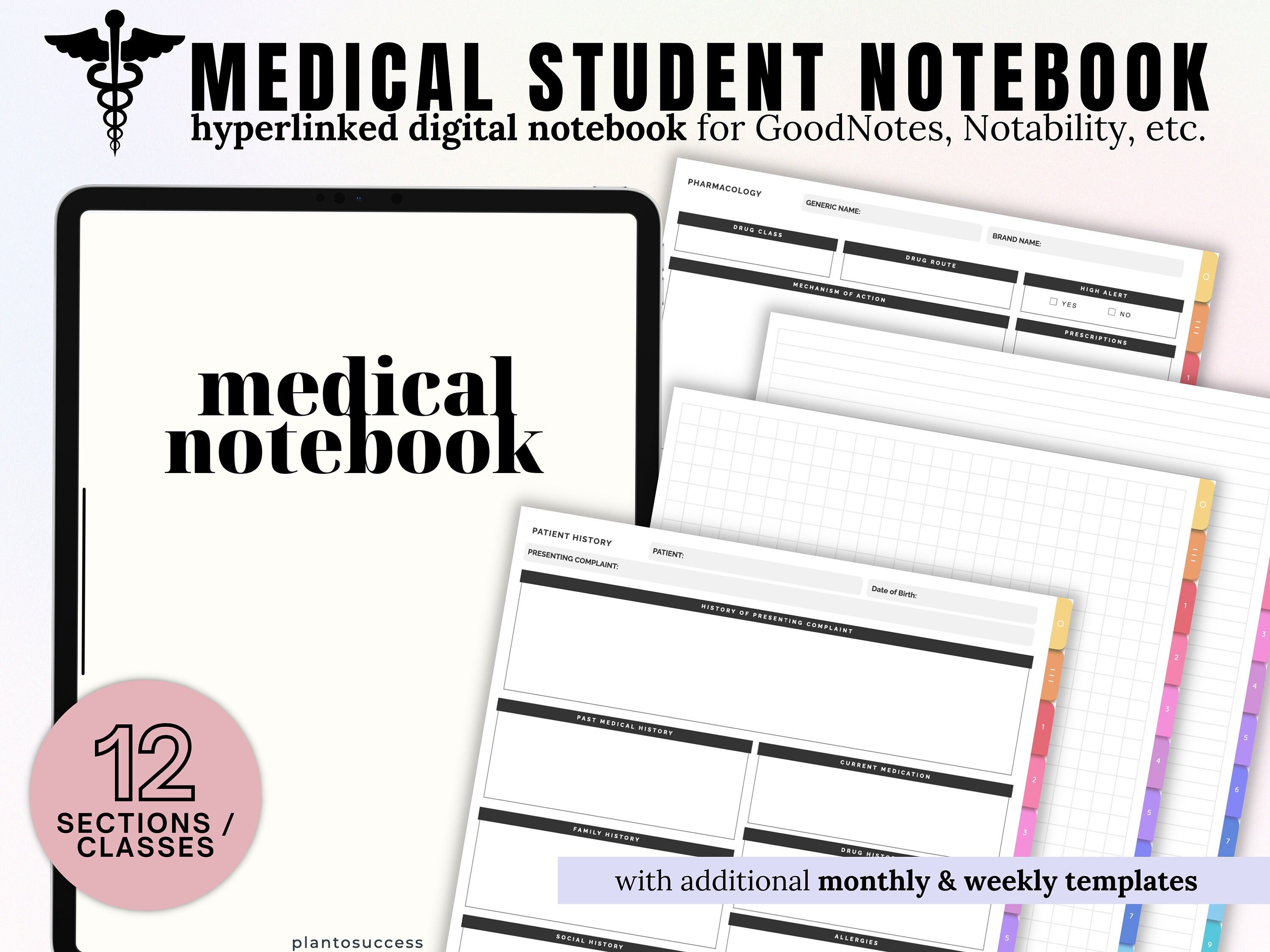 Digital Medical Notebook 12tab Notebook Medical Student Etsy UK