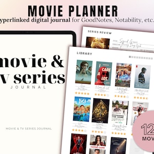 Digital Movie Journal, Digital TV Series Journal, Movie Tracker, TV Series Tracker, Movie Review, Film Journal, Movie Planner, Movie Log