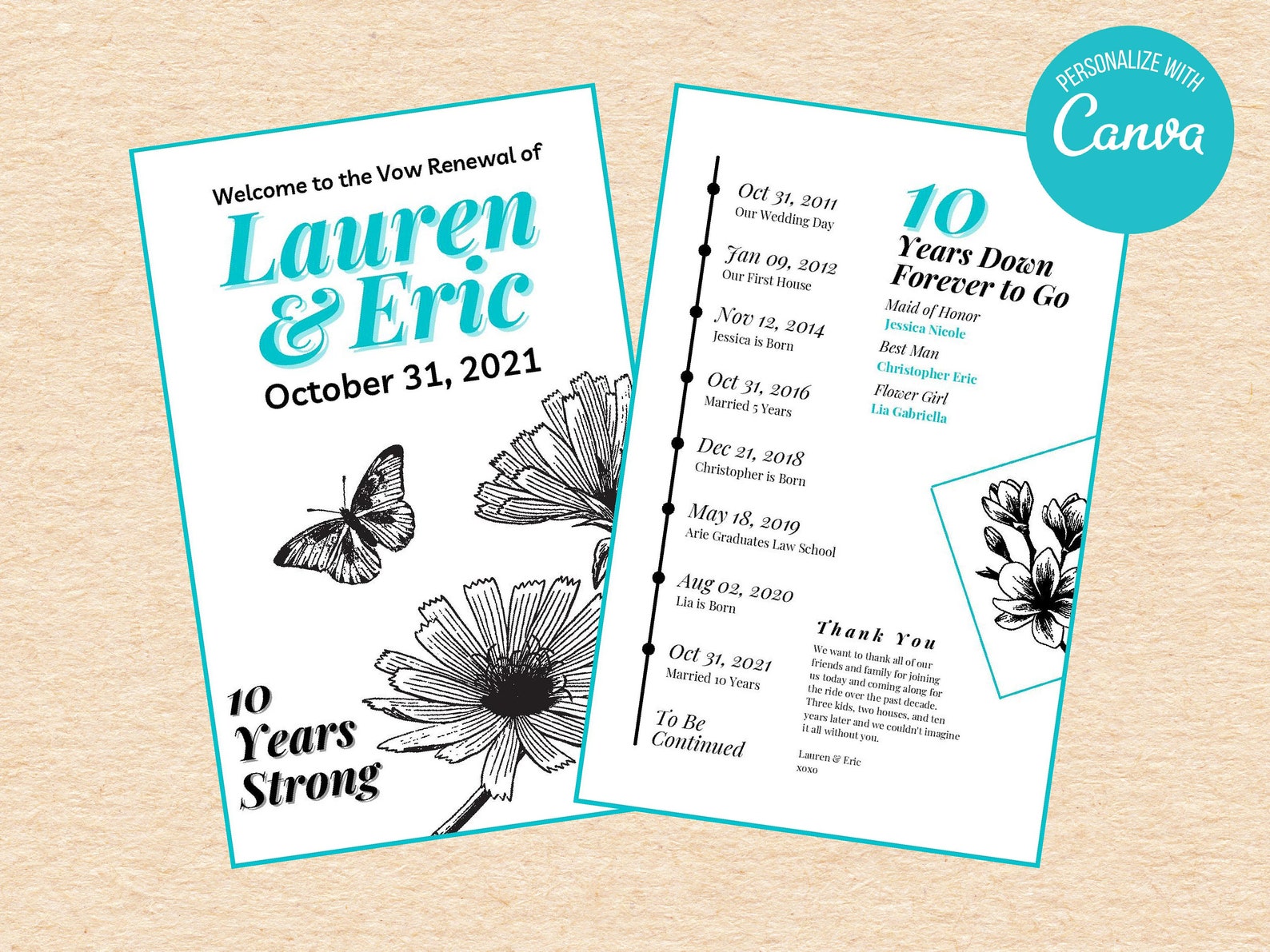 Vow Renewal Program Template