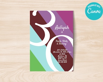 Plantilla de invitación para cumpleaños de 30 años: temática de película (DIY)