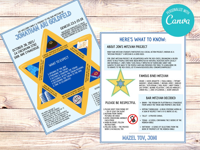 Printable Bar Mitzvah Program Bar Mitzvah Program Template Etsy Printable Bar Mitzvah Program Bar Mitzvah Program Template Etsy