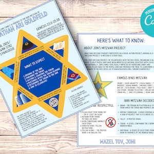 Editable Bar Mitzvah Program PDF - Bar Mitzvah Ceremony Outline - Bar Mitzvah Symbolism Explanation - Creative Bar Mitzvah Program Designs
