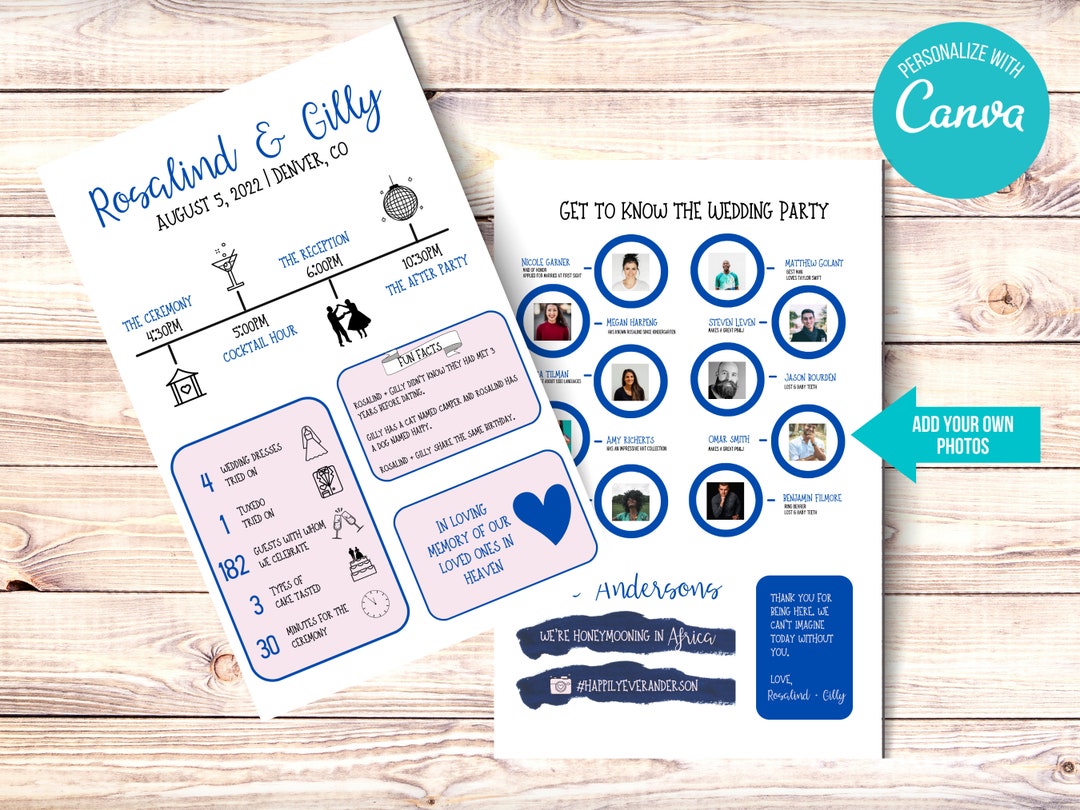 Fun Printable Wedding Programs - Wedding Program Template - Infographic ...