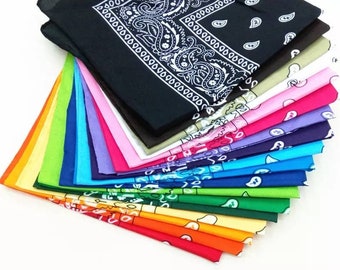 Paisley Cashew Flower hip-pop bandana for women pocket square head neck scarf wristband handkerchief Men Face Cover Neck tie