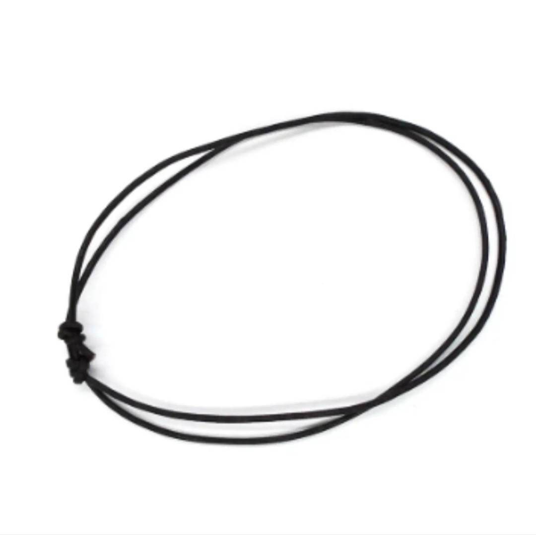 Adjustable Choker Necklace Genuine Black Wax Knot Sliding Cord 2mm