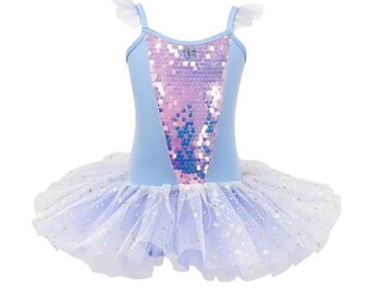 Disney princess Elsa Sequinned tutu dress ballet dress dance dress dressup Belle costume party wear pretend play dress