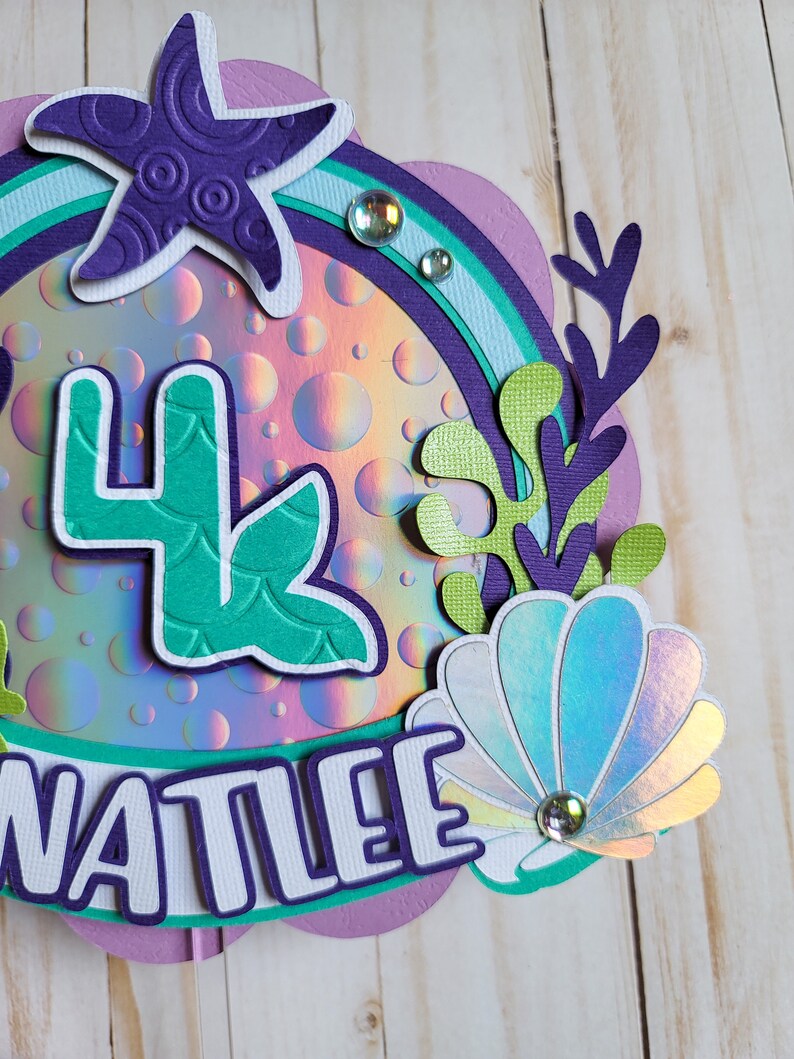 African American Mermaid Cake Topper, Mermaid Party Decor, Mermaid Birthday, Mermaid Party