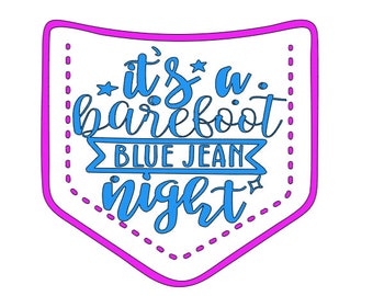 Notte Jean blu scalzo con tasca