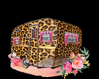 Cheetah Camper con fiori