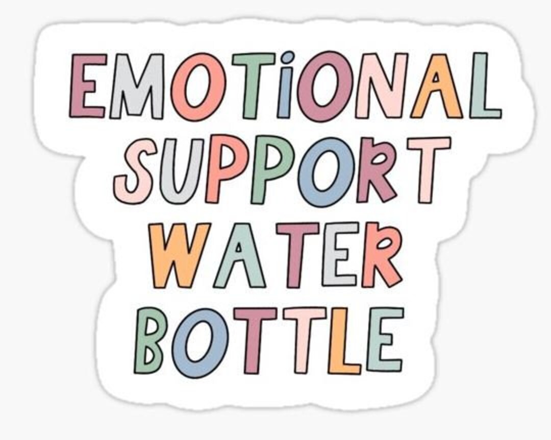 Emotional Support Water Bottle SVG Etsy
