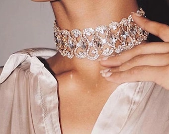 Dubai Rhinestone Chocker Box Set with matching Bracelets
