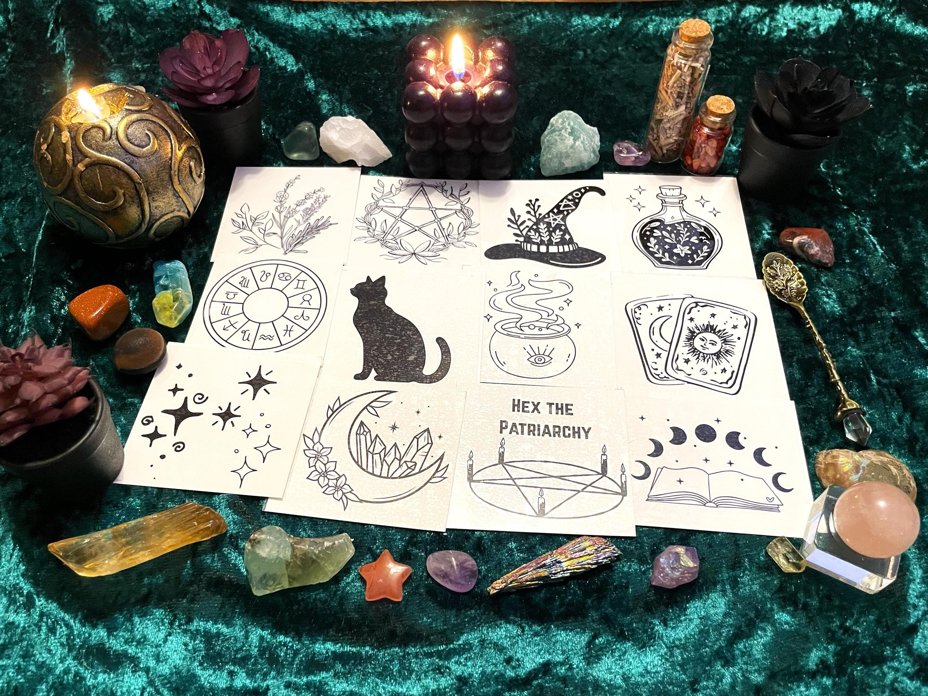 Witchcore Temporary Tattoo - 12 Design Options - Astrology, Witchcraft ...