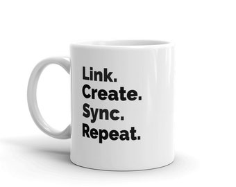 BIM Link Create Sync Repeat - White mug