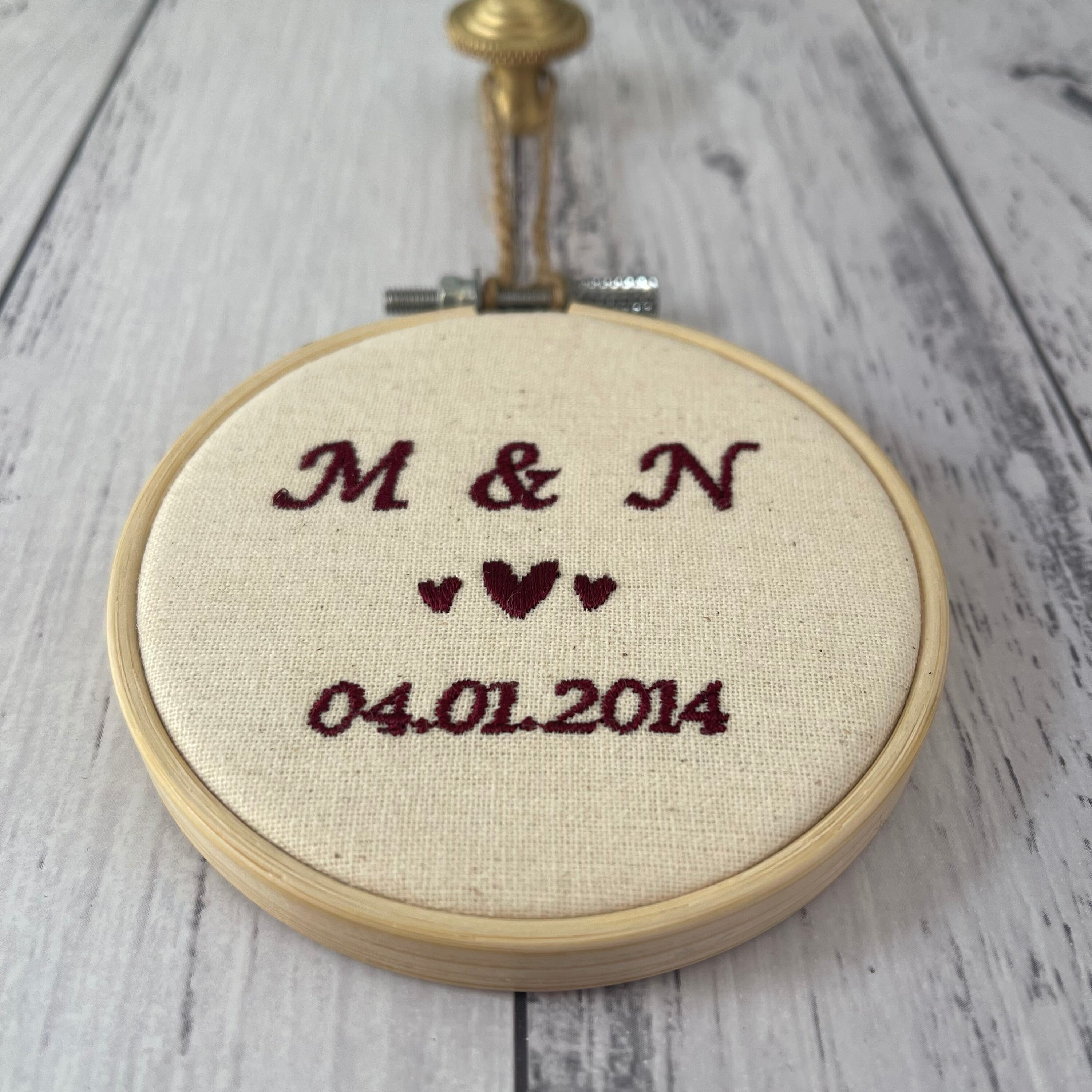 Embroidery Hoop Art Anniversary Wedding Etsy