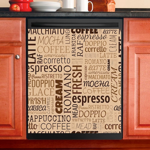 Kitchen Dishwasher Cover Coffee Time Chalkboard Etsy