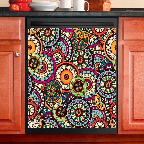 Kitchen Dishwasher Decor Cover Mexican Style Bohemian Etsy