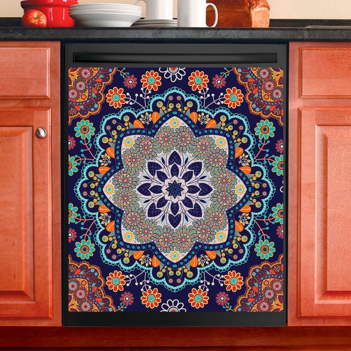 Kitchen Decor Dishwasher Cover Beautiful Ethnic Mandala Etsy