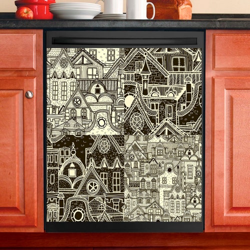 Kitchen Dishwasher Decor Cover Beautiful Bohemian Etsy