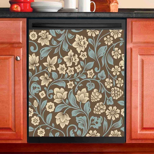 Kitchen Dishwasher Cover Blooming White Flowers Etsy