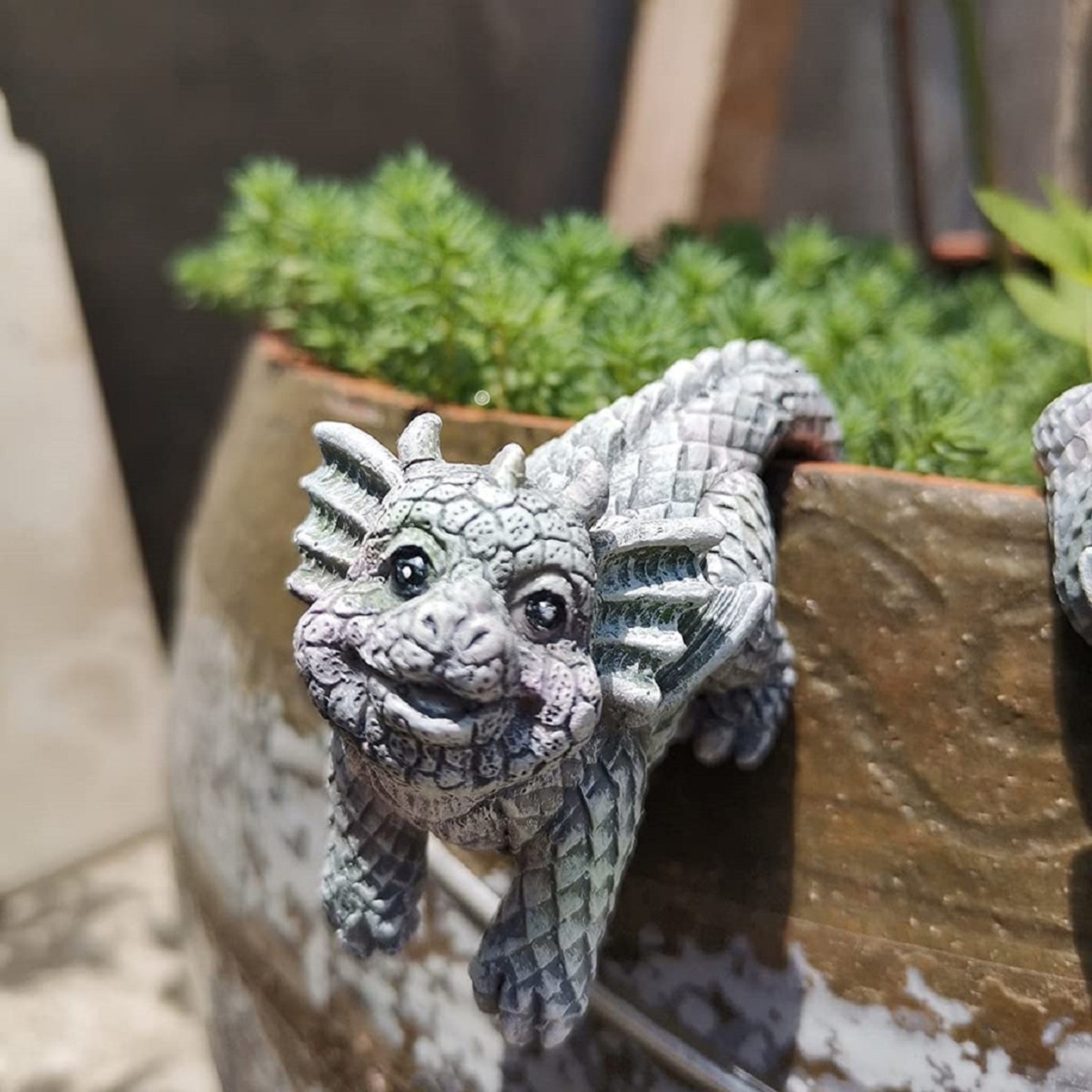 4pcs Garden Statue Outdoor Lawn Resin Planter Hook Dragon Etsy UK