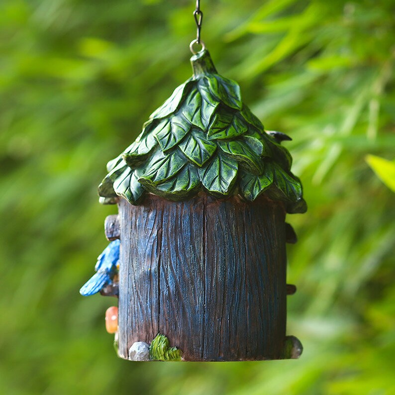 Resin Bird Feeder Hanging Bird House Statue Hanger Nest Garden Etsy