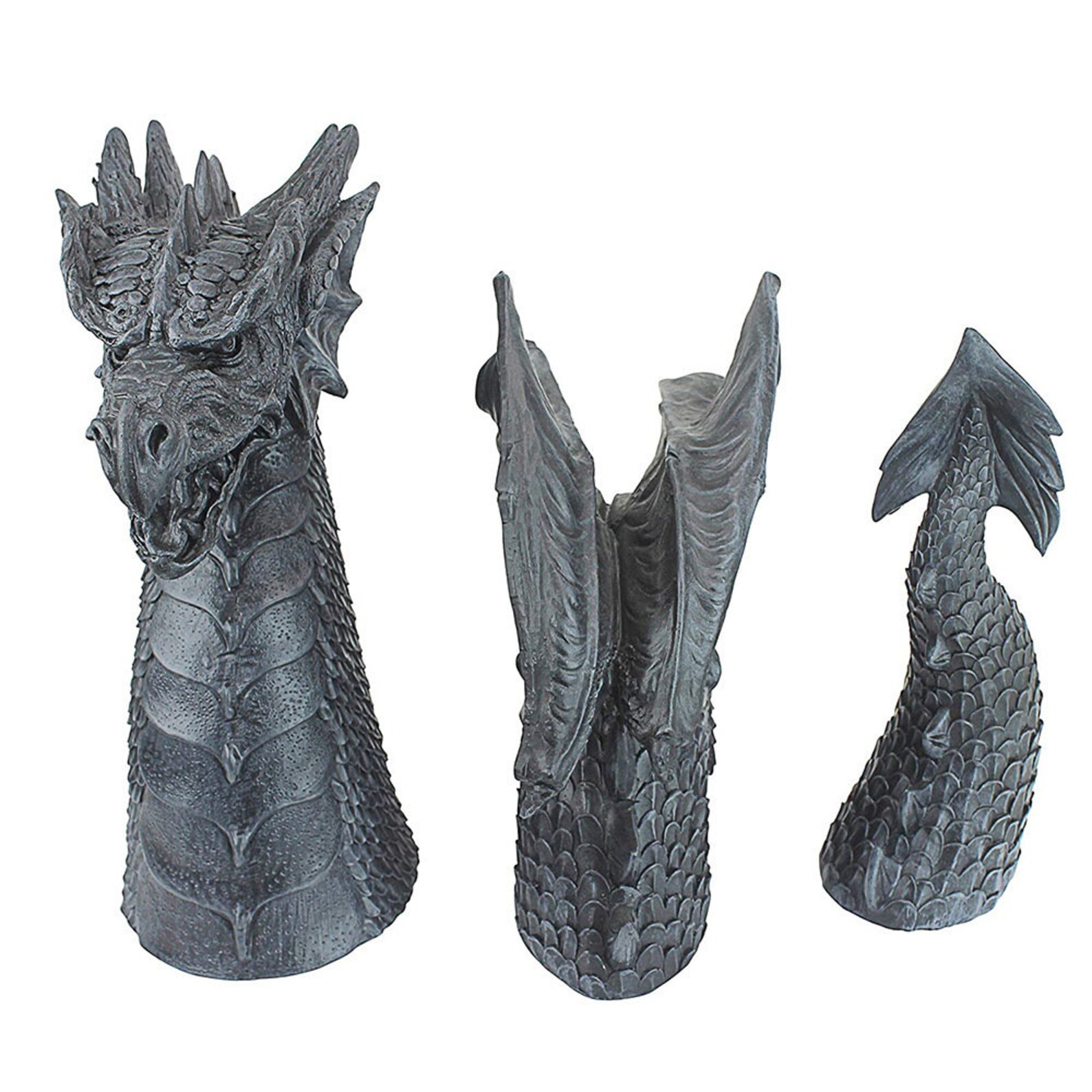 Resin Dragon Garden Decor Statue Threesection Flying Dragon Etsy