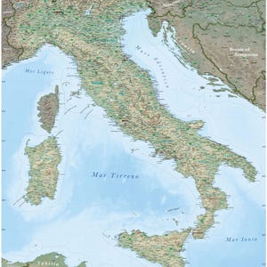 GeoMetro Italienkarte (Neuauflage) 140 x 100 cm, physisch/politisch, mit Laminierung, auf Italienisch