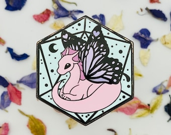 TTRPG Cutie Creatures: Fairydragon Enamel Pin | DnD Gifts