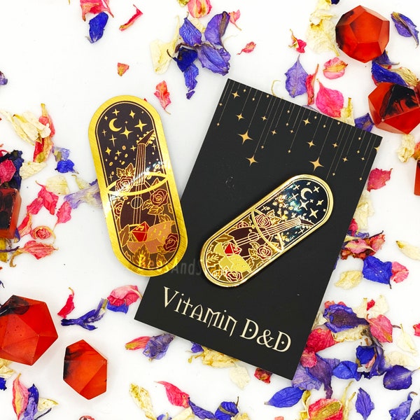 Vitamine DnD: Bard klasse emaille pin en sticker | DnD-cadeaus