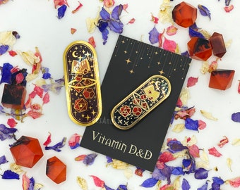 Vitamin DnD: Dungeon Master Enamel Pin and Sticker