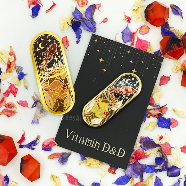 Vitamin DnD: Warlock Class Enamel Pin and Sticker | DnD Gifts