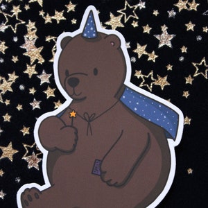 Autocollant en vinyle Wizard Bear Wizard