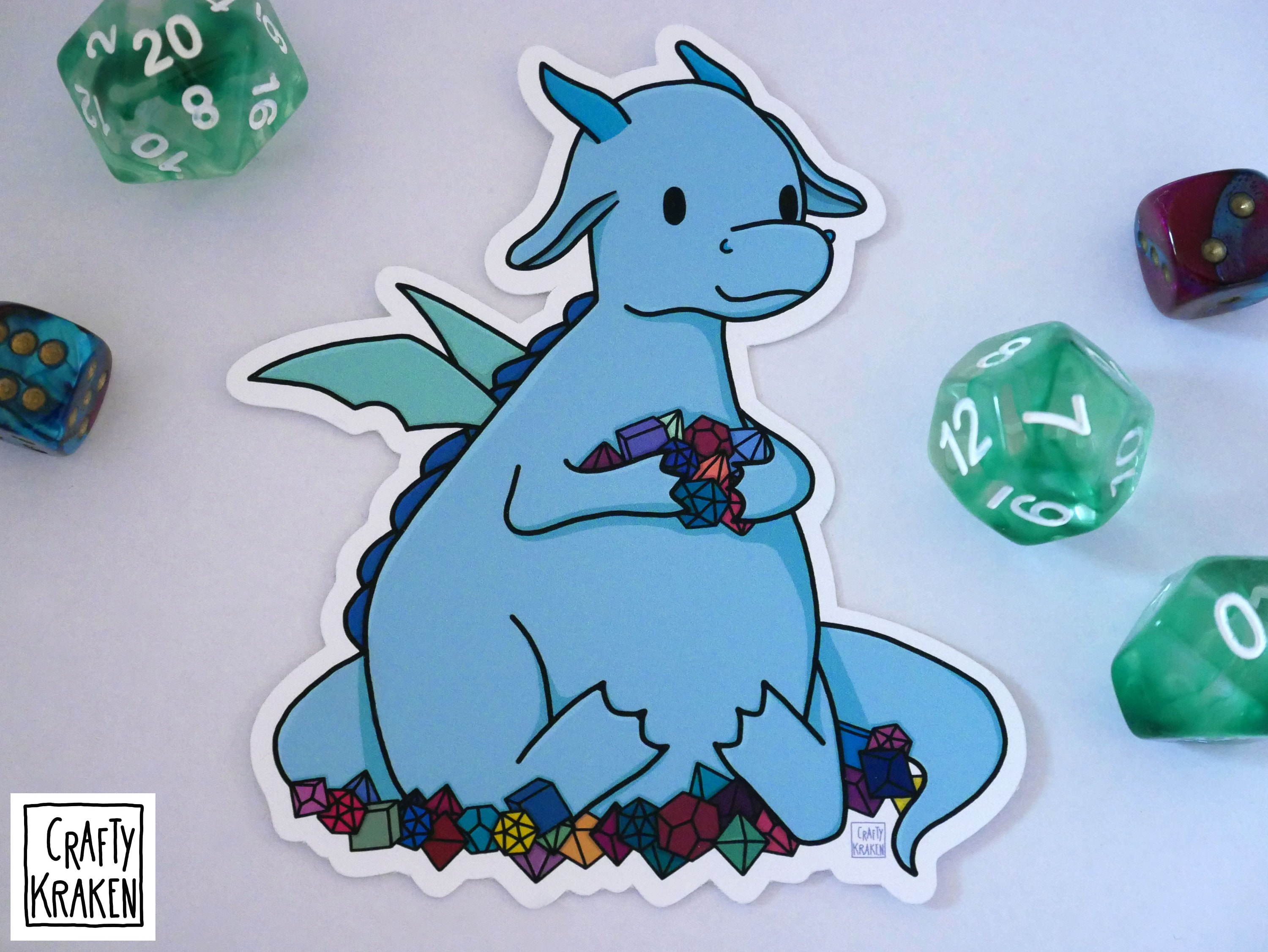 Dice Dragon Vinyl Sticker