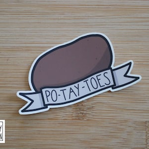 Autocollant Potato Nerd Fantasy Po-tay-toes // autocollant vinyle semi-mat