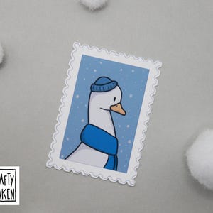 Timbre d'hiver de Noël Goose // autocollant en vinyle semi-brillant
