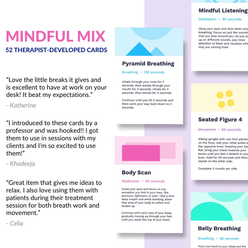 Mindful Mix Cards: 52-Card Set for Mindfulness and Relaxation image 1