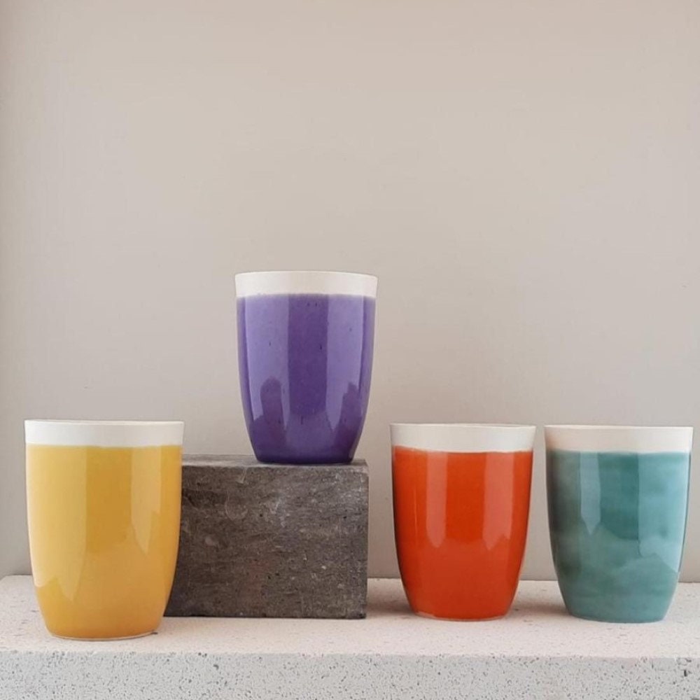 Orange Ceramic Cup - Etsy