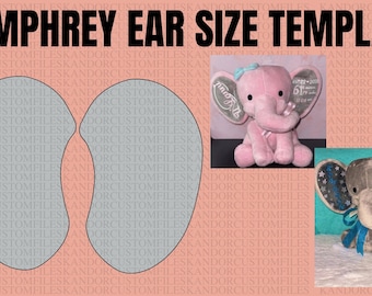 Humphrey The Elephant Ear Size Guides, Elephant Size Guide For Birth Statistics, Elephant Ear SVG, Size Guide, SVG