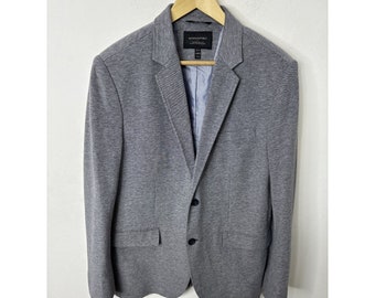 Banana Republic - Mens 44R - 100% Cotton Tailored Slim Fit Blazer - Gray