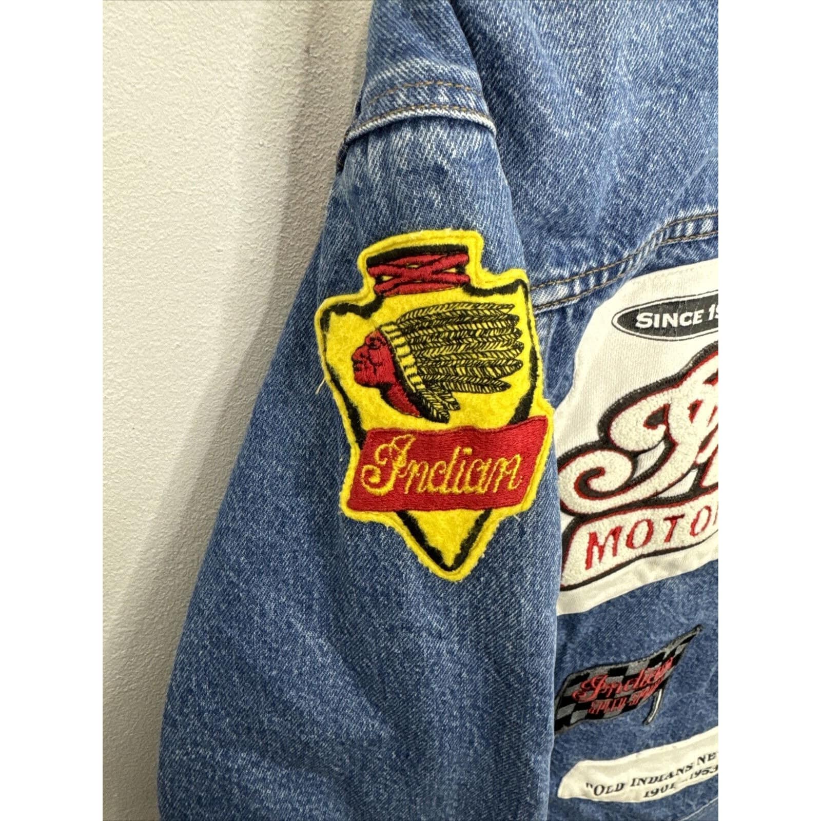 38inch Indian Motorcycle プルオーバー ジャケット Men's Denim Jacket, Blue | Indian Motorcycle