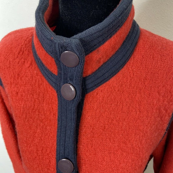 Vintage Spanner Imports 70s Mohair Wool Hipster Red C… Gem