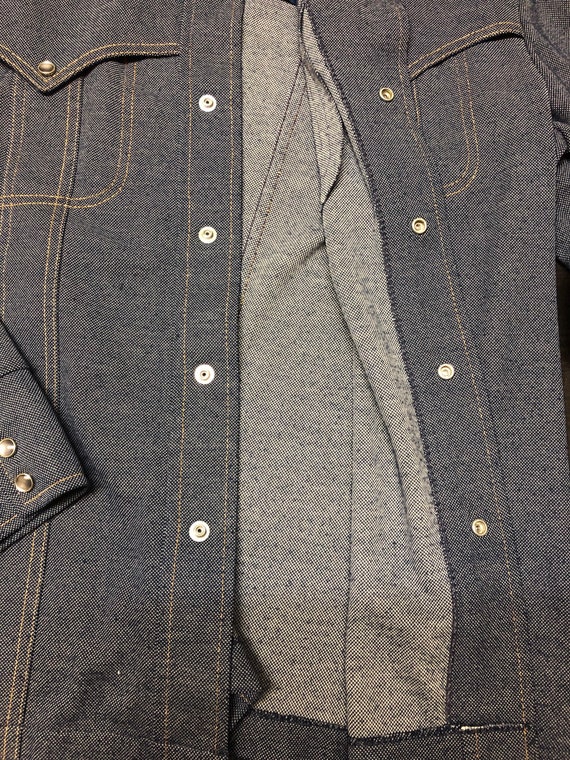 Vintage Lee Riders Denim Pearl Snap Shirt Men M/L… - image 5